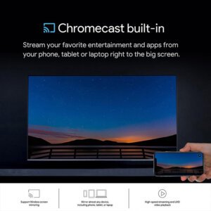 I96 King 8K TV Box featuring Chromecast built-in, allowing users to stream favorite entertainment and apps from phone, tablet, or laptop directly to the big screen, with Android 14 OS, Allwinner H313 CPU, 1GB RAM, 8GB storage, 2.4G + 5G WiFi, and C90 IR remote for 8K streaming and smart home entertainment